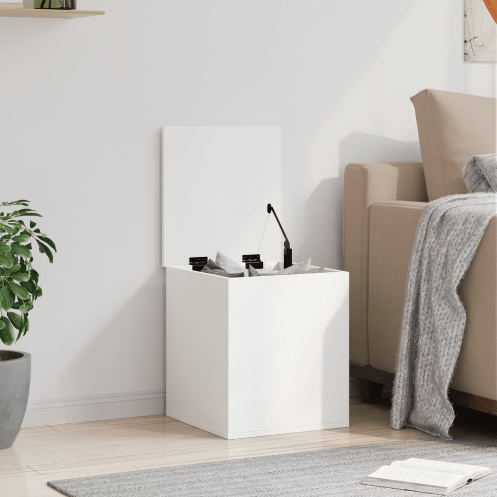 Oppbevaringsboks hvit 40x42x46 cm konstruert tre