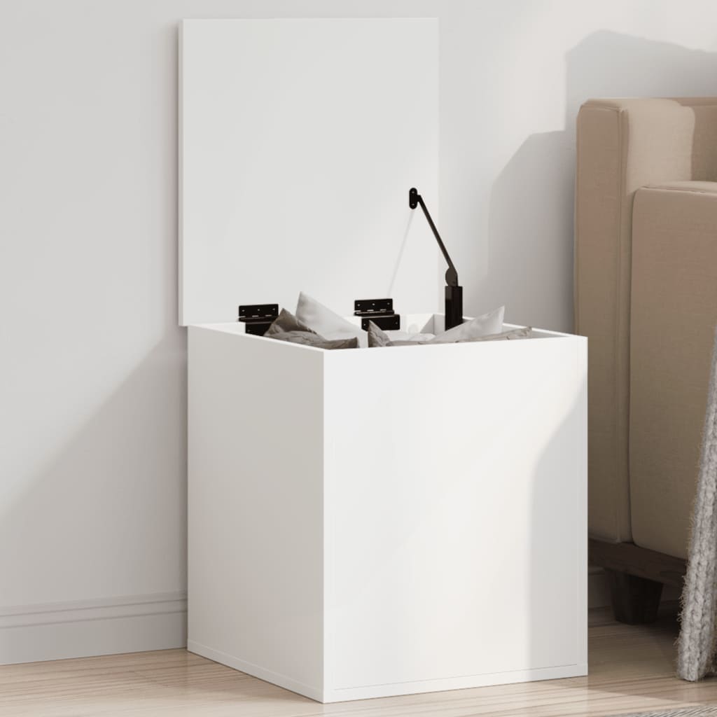 Oppbevaringsboks hvit 40x42x46 cm konstruert tre