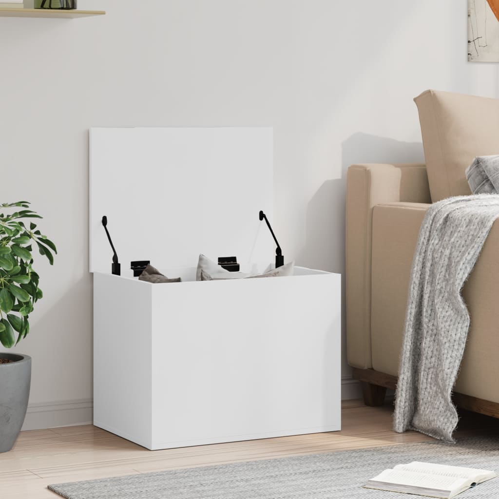Oppbevaringsboks hvit 60x42x46 cm konstruert tre