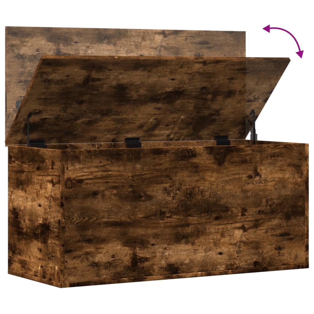 Oppbevaringsboks røkt eik 100x42x46 cm konstruert tre