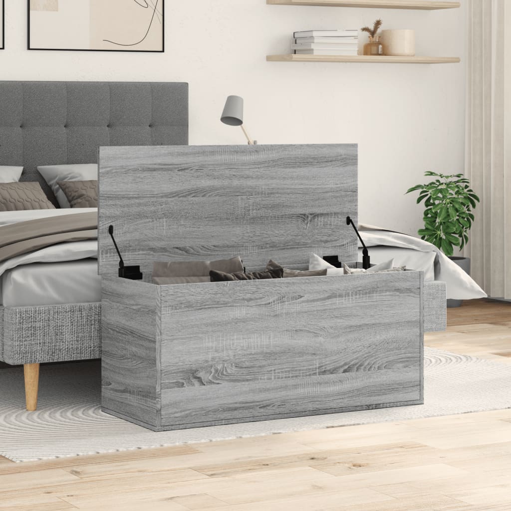 Oppbevaringsboks grå sonoma 100x42x46 cm konstruert tre
