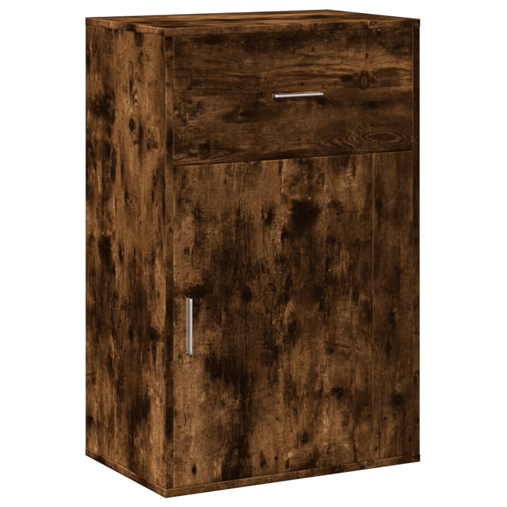 Oppbevaringsskap røkt eik 56,5x39x90 cm konstruert tre