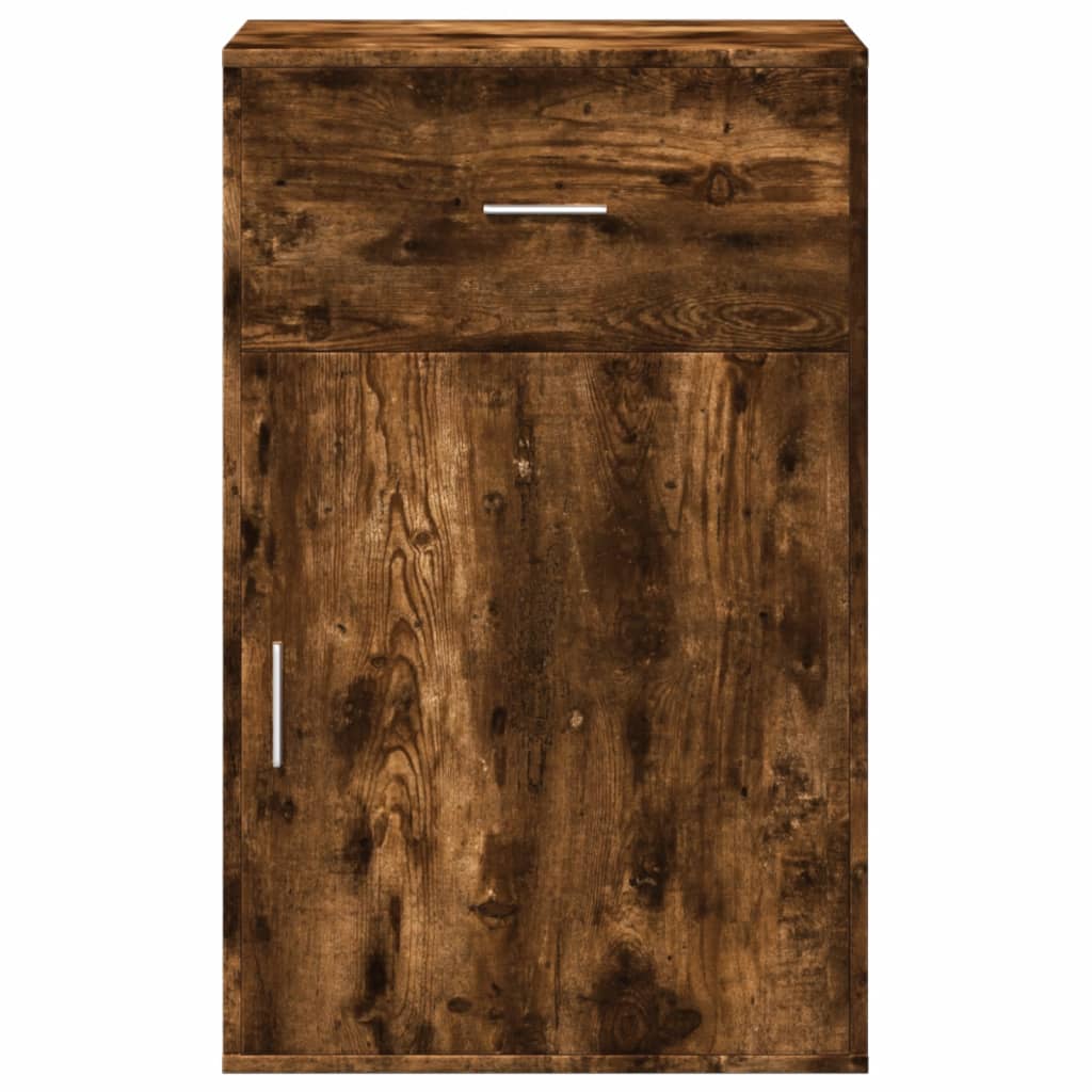 Oppbevaringsskap røkt eik 56,5x39x90 cm konstruert tre