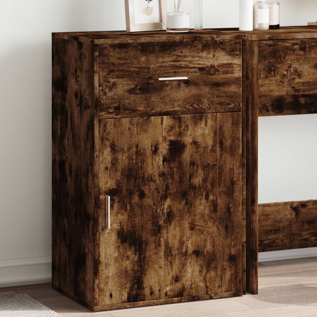 Oppbevaringsskap røkt eik 56,5x39x90 cm konstruert tre