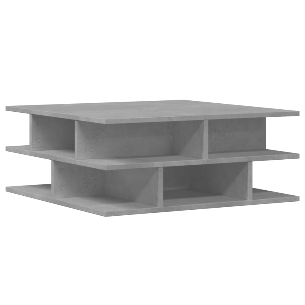 Salongbord betonggrå 70x70x29 cm konstruert tre