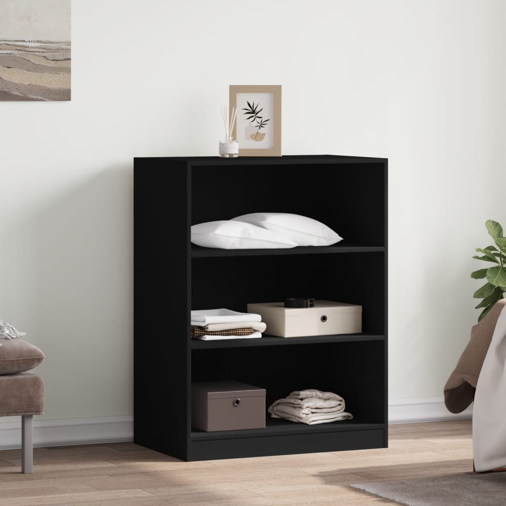 Garderobe svart 77x48x102 cm konstruert tre