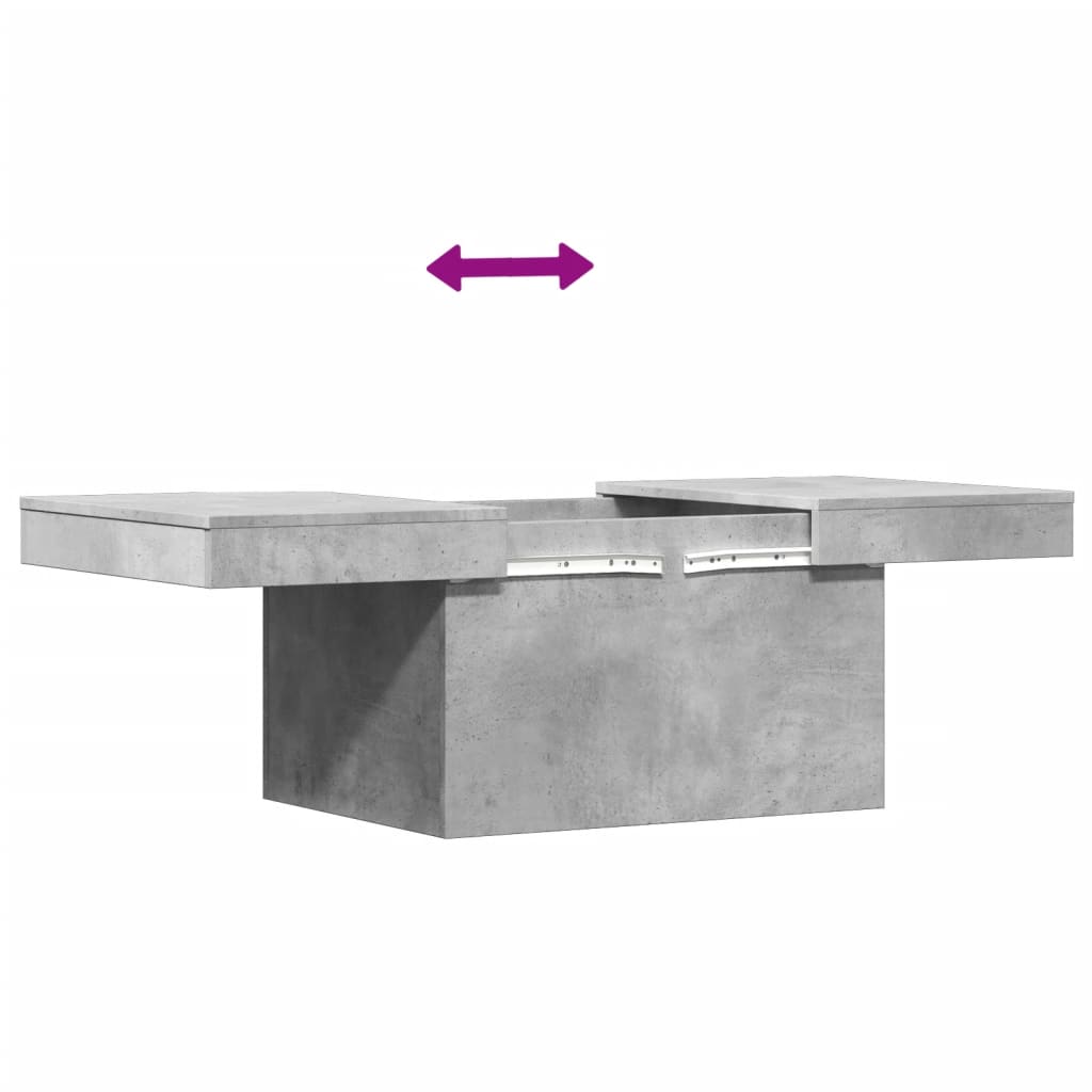 Salongbord betonggrå 80x55x40 cm konstruert tre