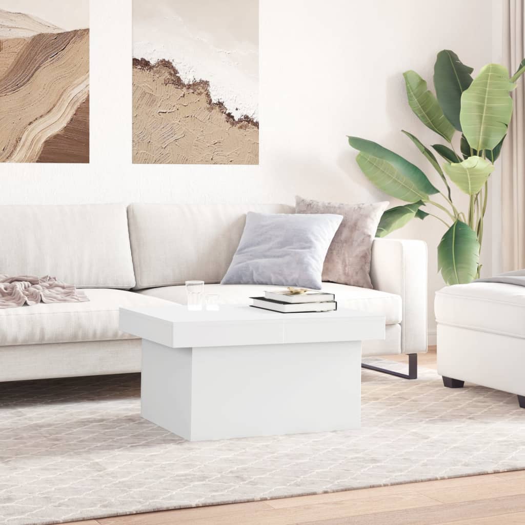 Salongbord hvit 100x55x40 cm konstruert tre