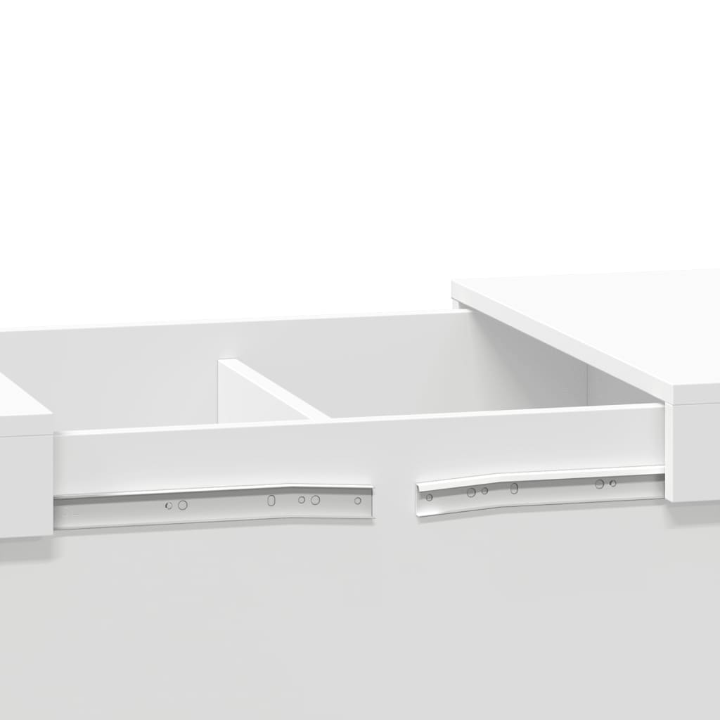 Salongbord hvit 100x55x40 cm konstruert tre