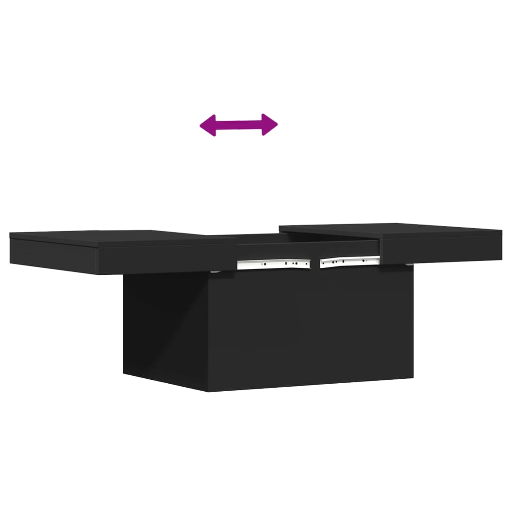 Salongbord svart 100x55x40 cm konstruert tre