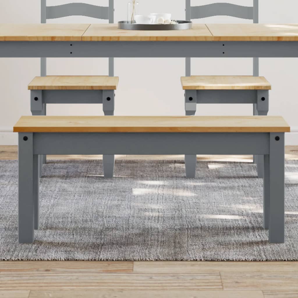 Spisebenk PANAMA grå 105x30x45 cm heltre furu