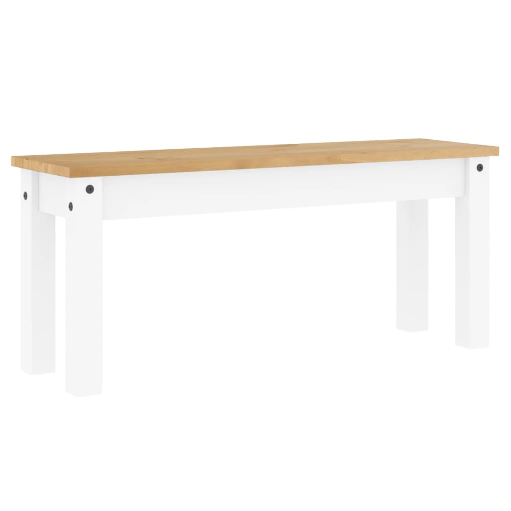 Skobenk PANAMA hvit 105x30x45 cm heltre furu