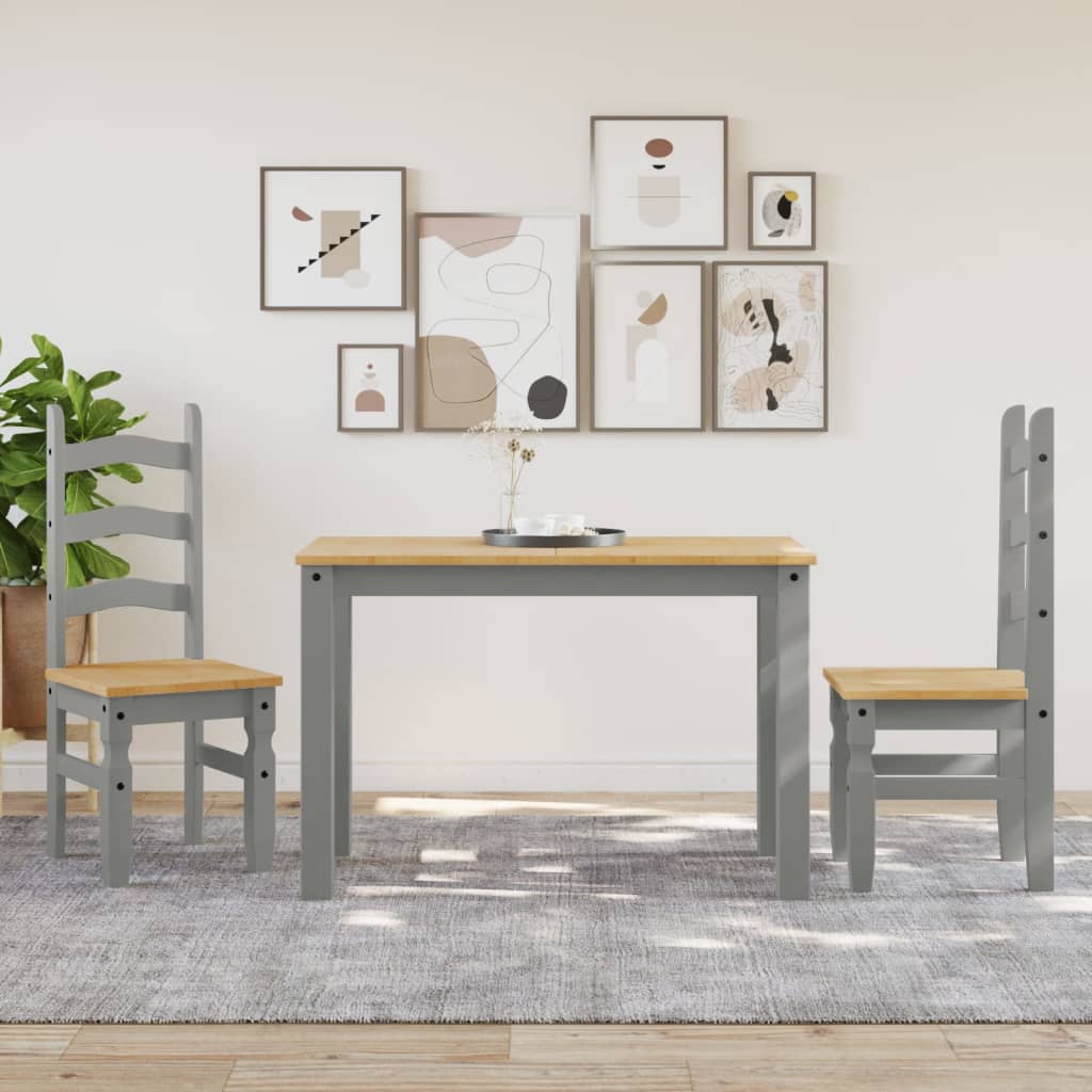 Spisestoler 2 stk Corona grå 42x47x107 cm heltre furu