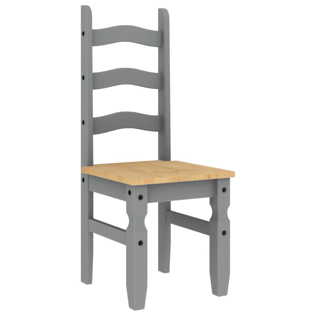 Spisestoler 2 stk Corona grå 42x47x107 cm heltre furu