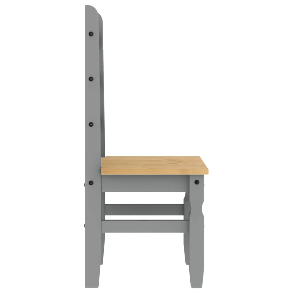 Spisestoler 2 stk Corona grå 42x47x107 cm heltre furu