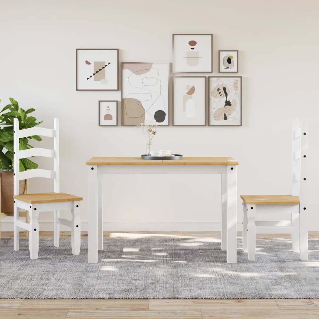 Spisestoler 2 stk Corona hvit 42x47x107 cm heltre furu