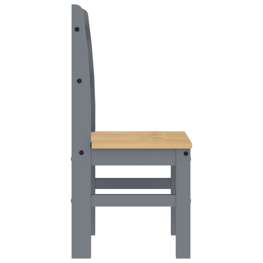 Spisestoler 2 stk grå 40x46x99 cm heltre furu