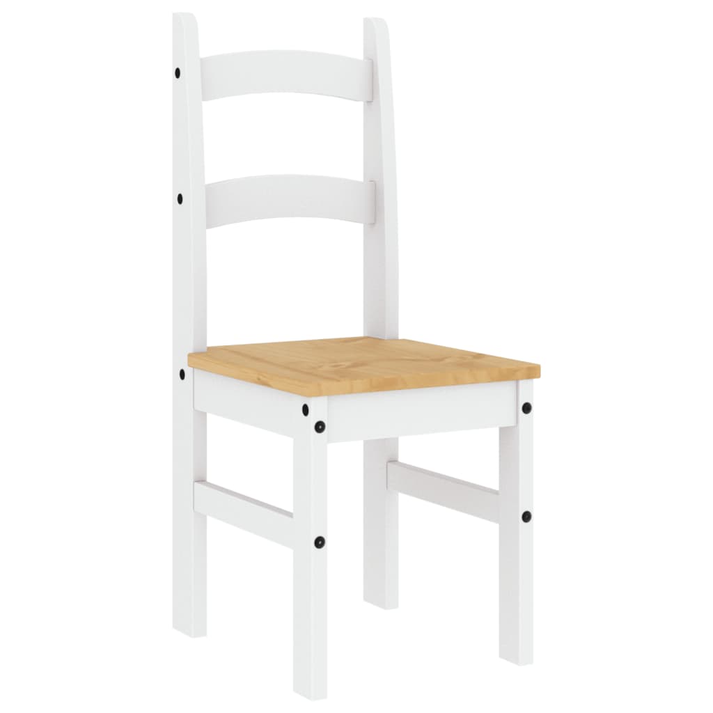 Spisestoler 2 stk hvit 40x46x99 cm heltre furu