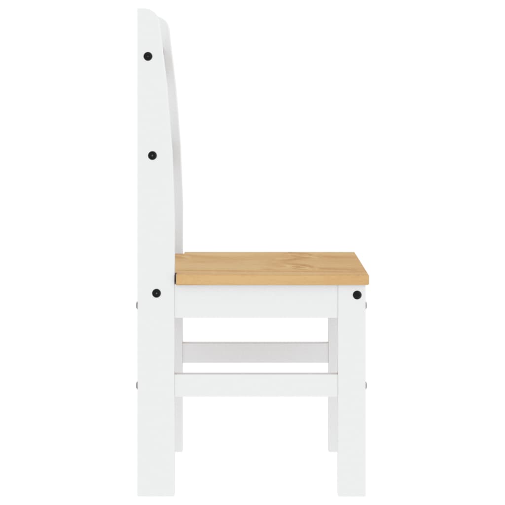 Spisestoler 2 stk hvit 40x46x99 cm heltre furu