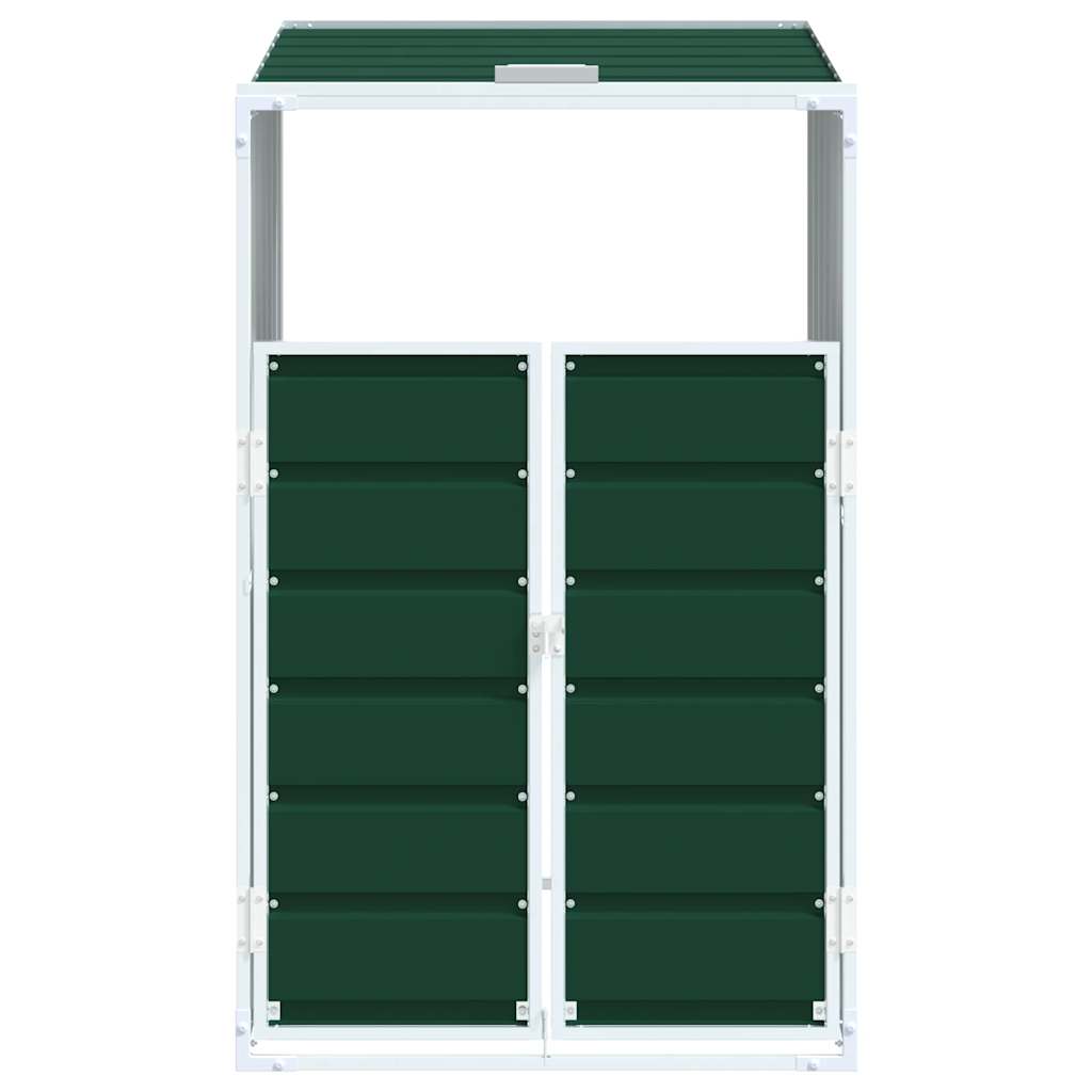 Søppeldunkskur for enkelt dunk grønn 72x81x115 cm stål