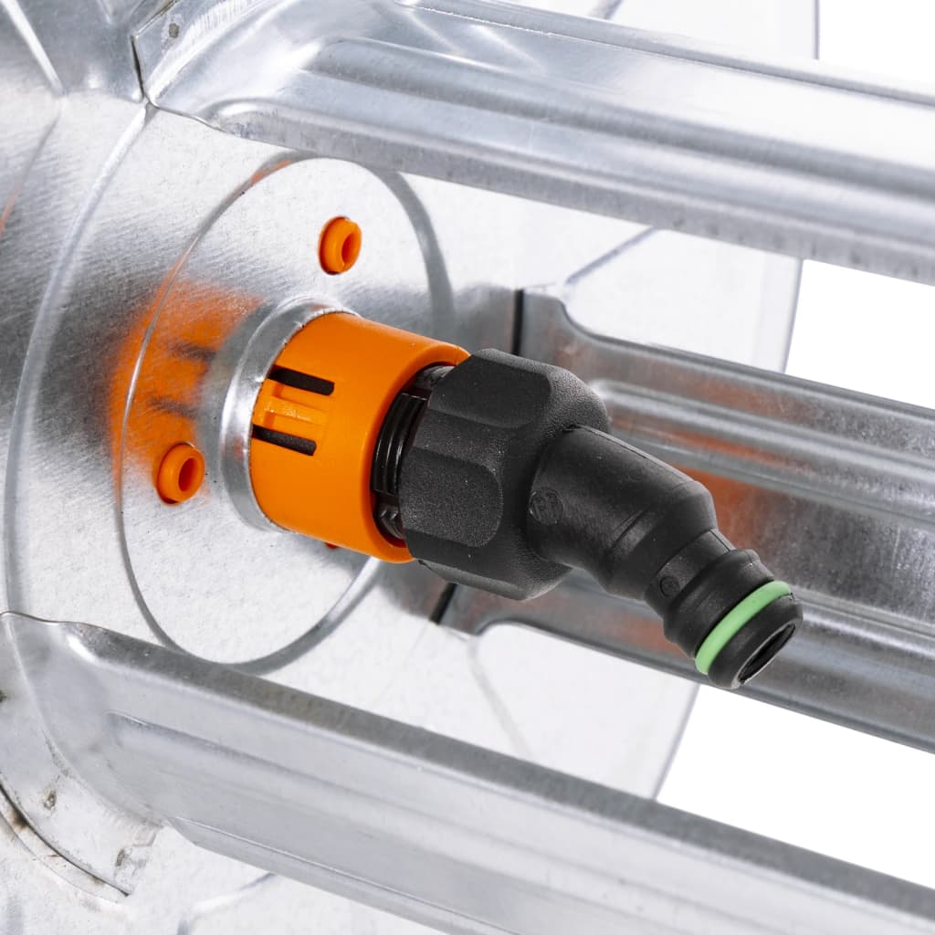 Slangetrommel vegghengt for 50 m 1/2" slange stål