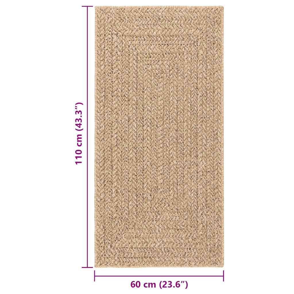 Teppe ZIZUR 60x110 cm jute-utseende innendørs og utendørs