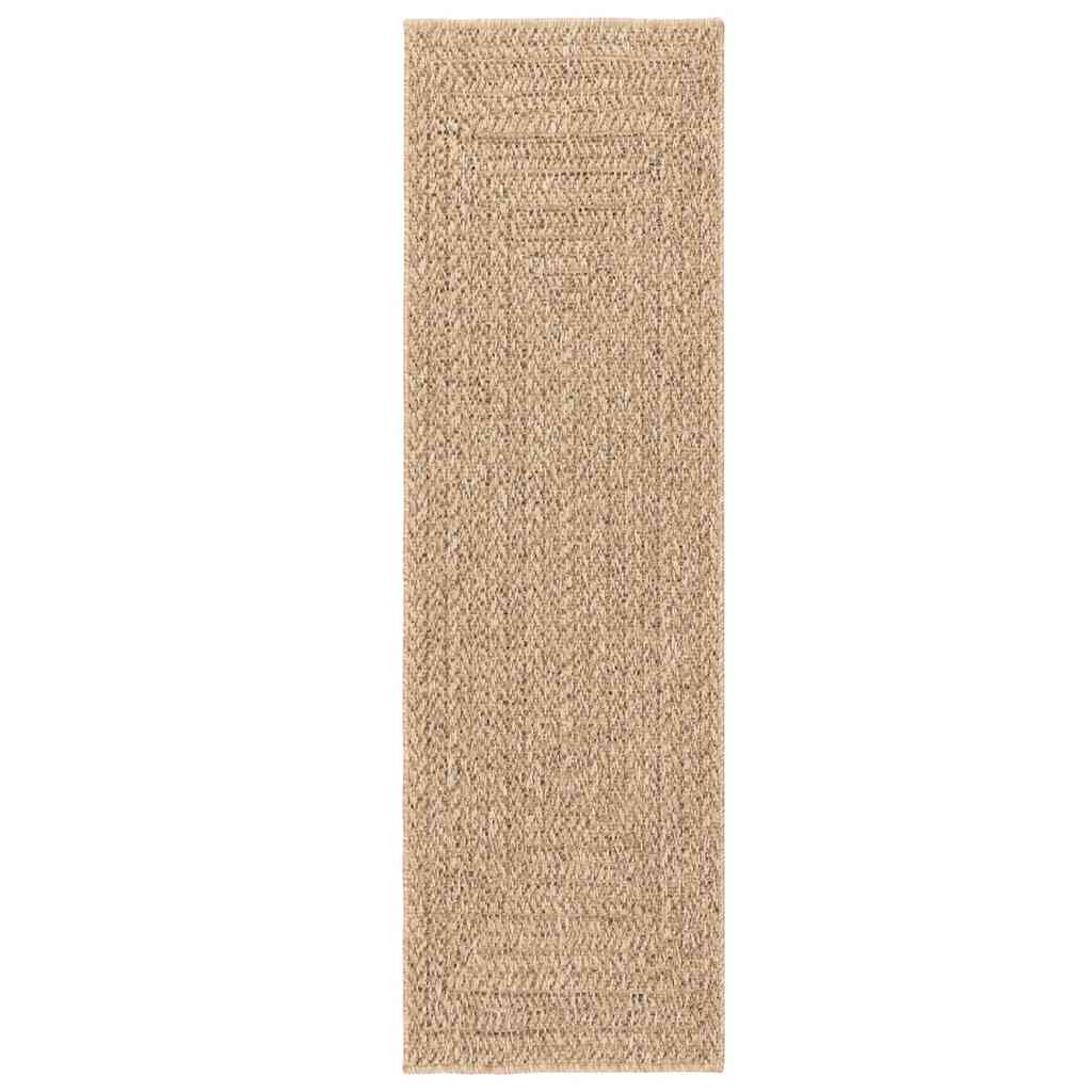Teppe ZIZUR 80x250 cm jute-utseende innendørs og utendørs
