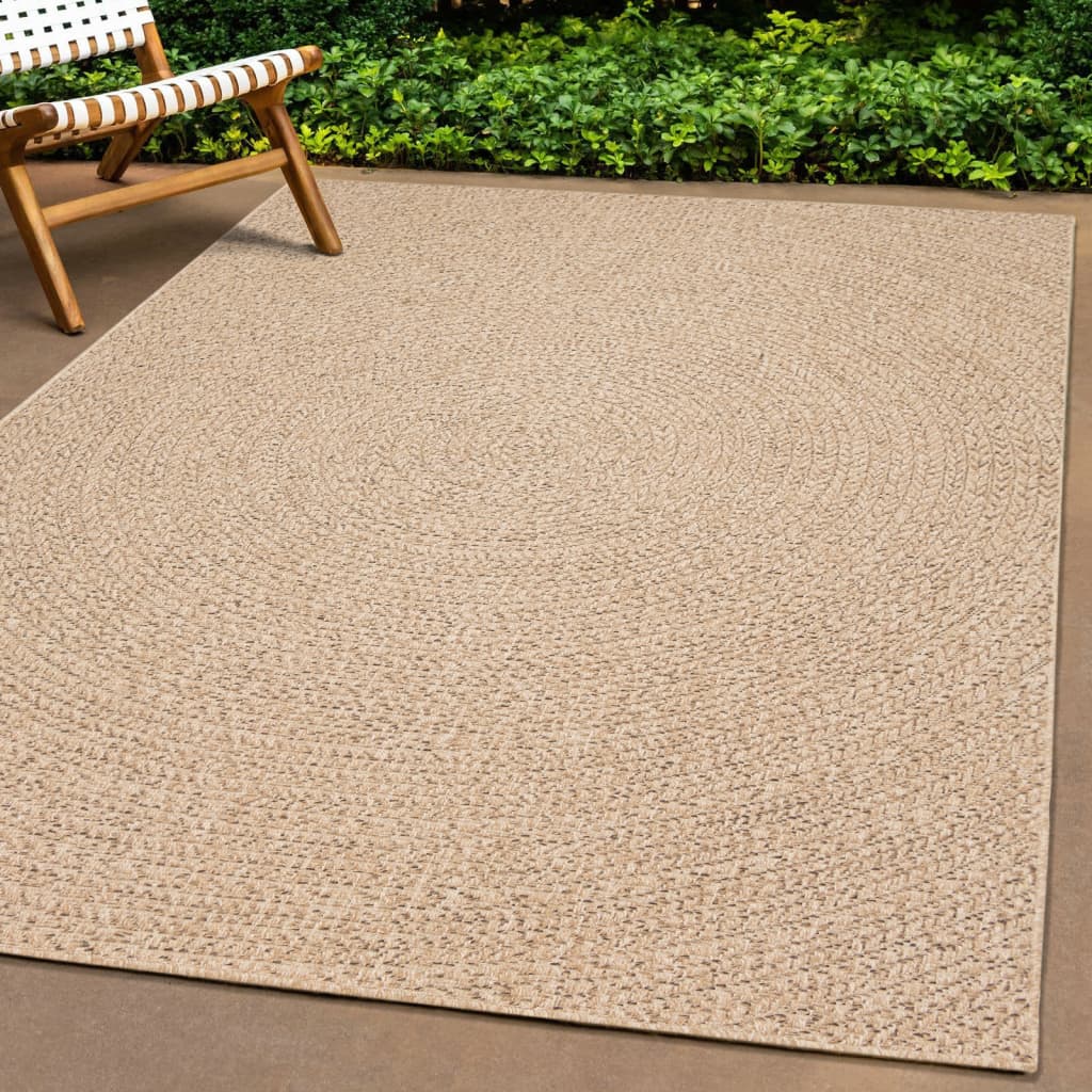 Teppe ZIZUR 200x200 cm jute-utseende innendørs og utendørs