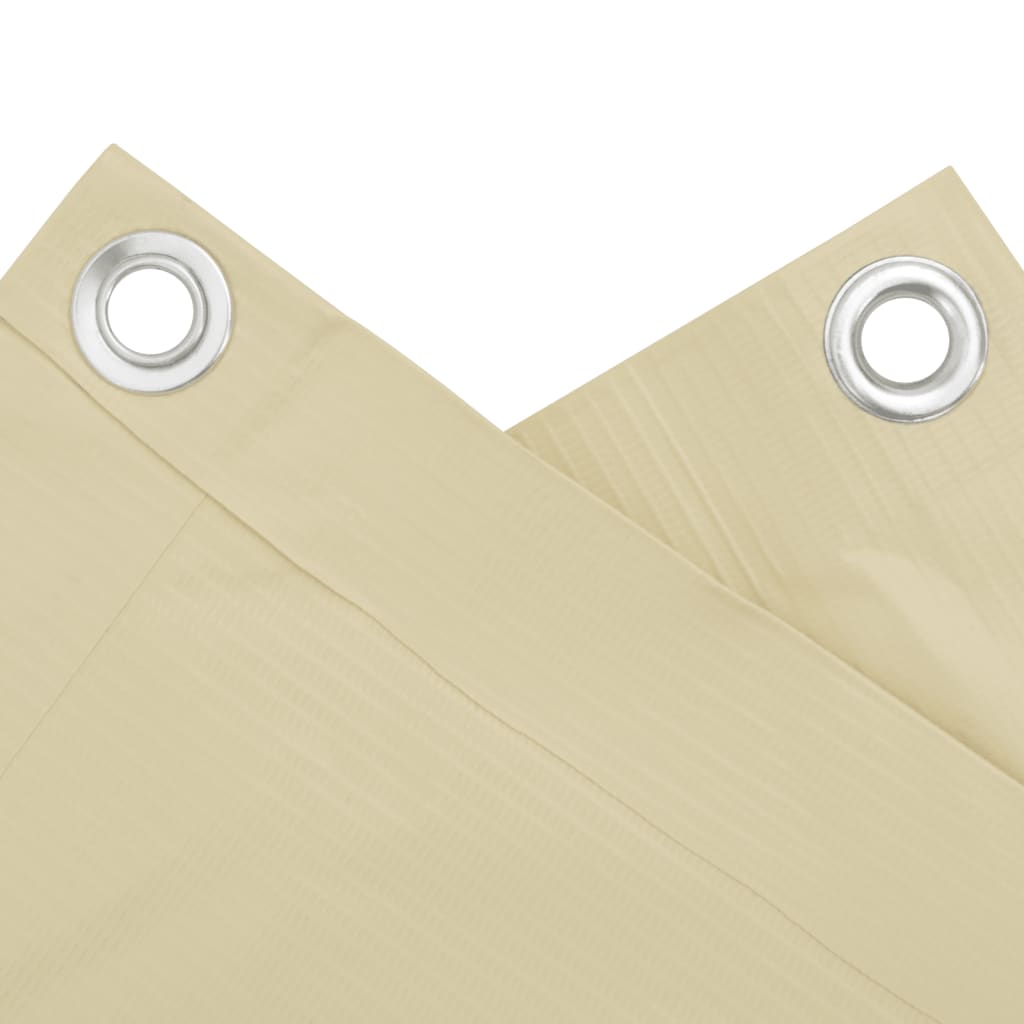 Balkongskjerm kremhvit 600x120 cm PVC