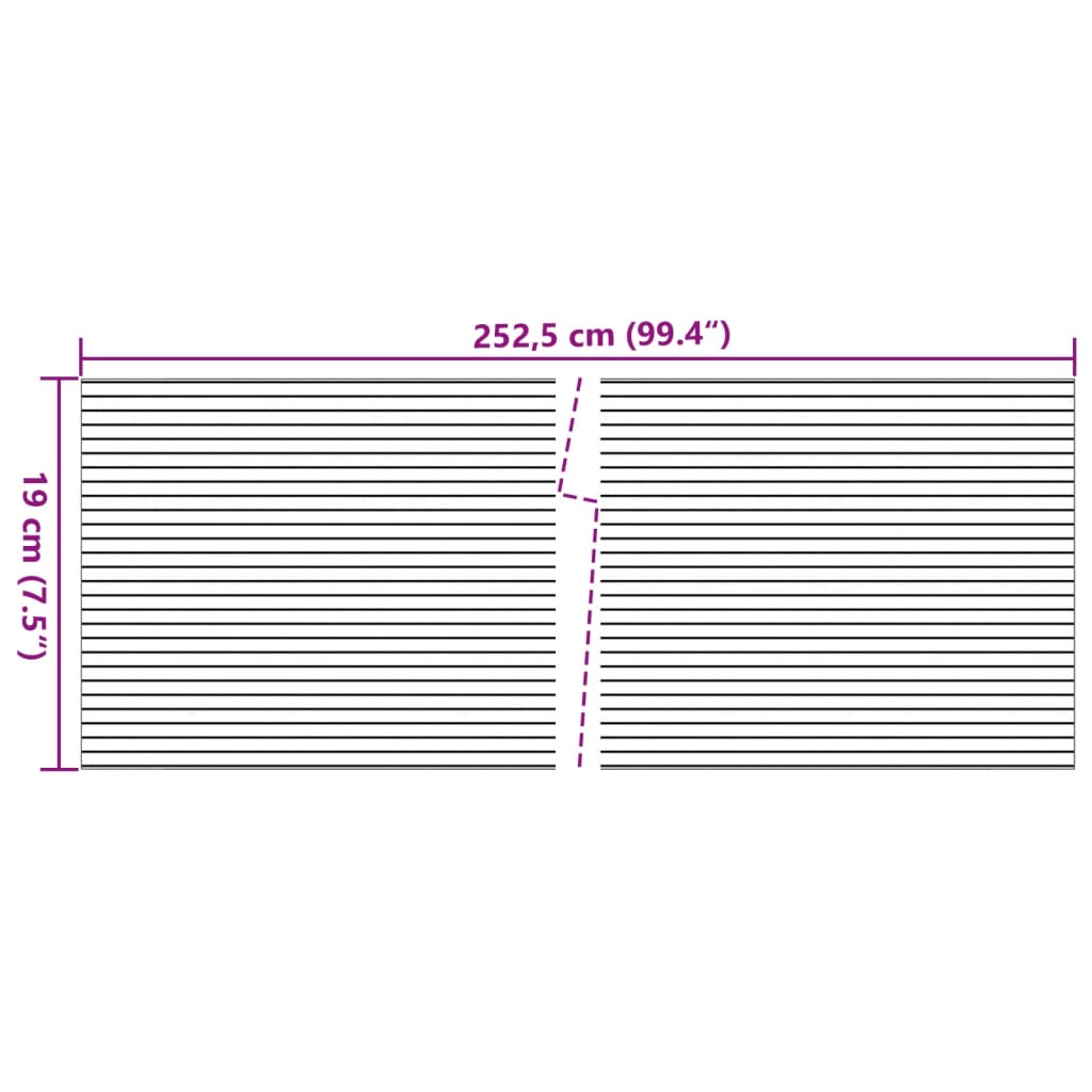 Hageskjermer 10 stk grå 252,5x19 cm PVC