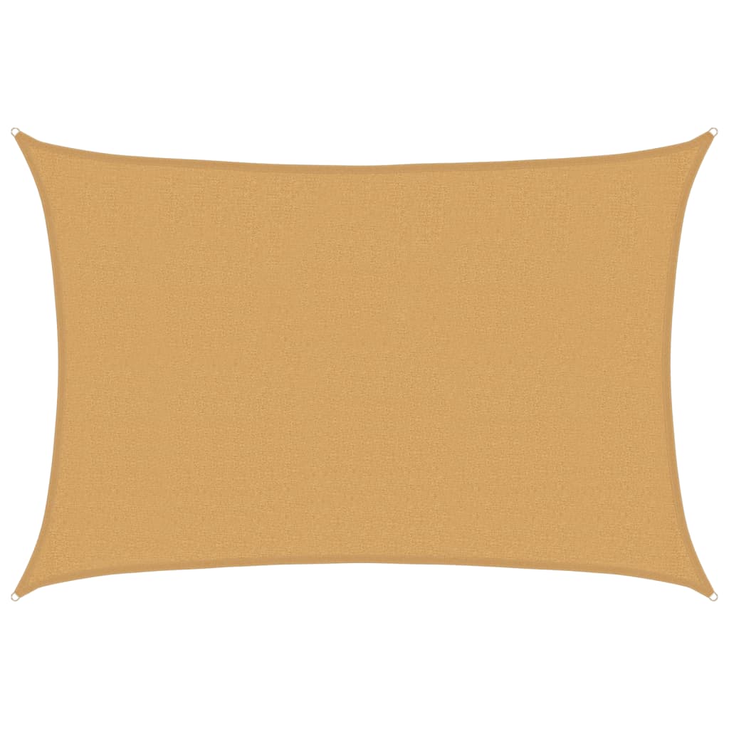 Solseil 160 g/m² rektangulær sand 2,5x3,5 m HDPE
