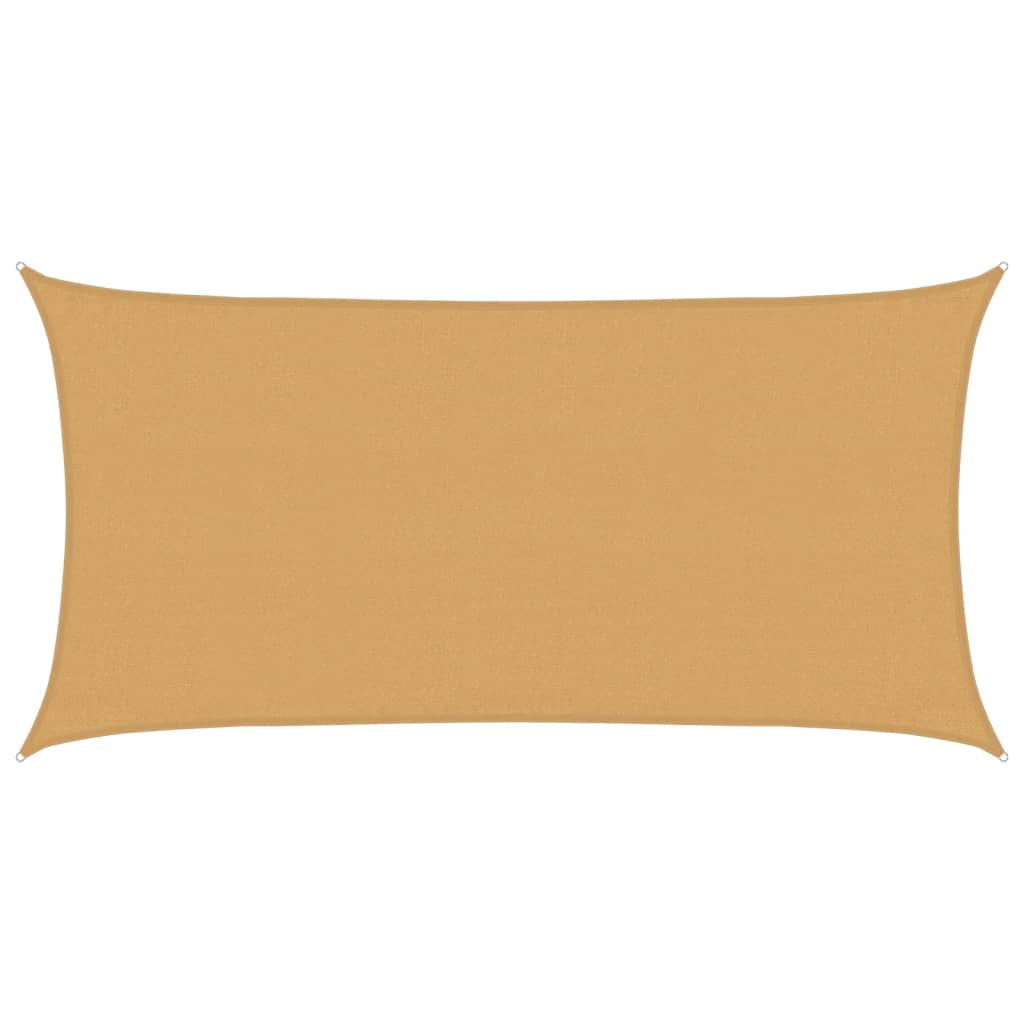 Solseil 160 g/m² rektangulær sand 3x6 m HDPE