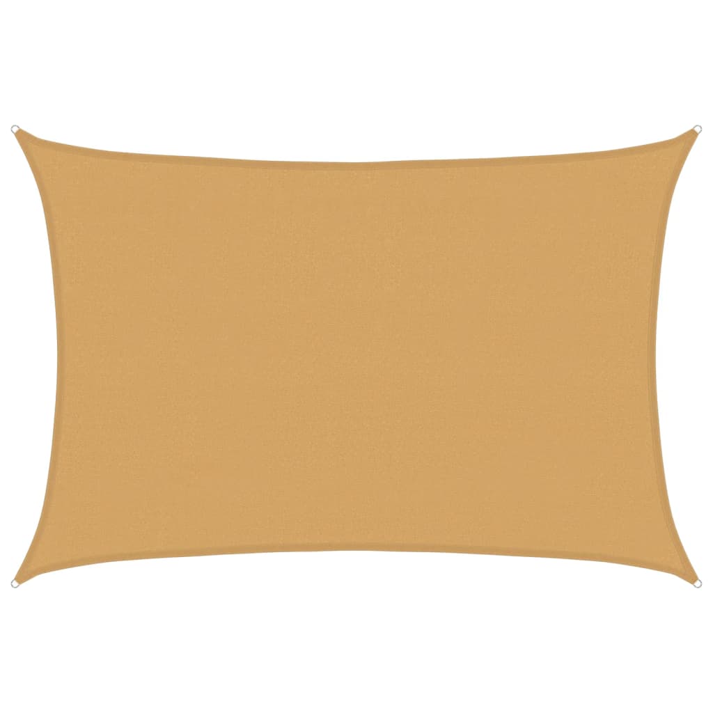 Solseil 160 g/m² rektangulær sand 4x6 m HDPE