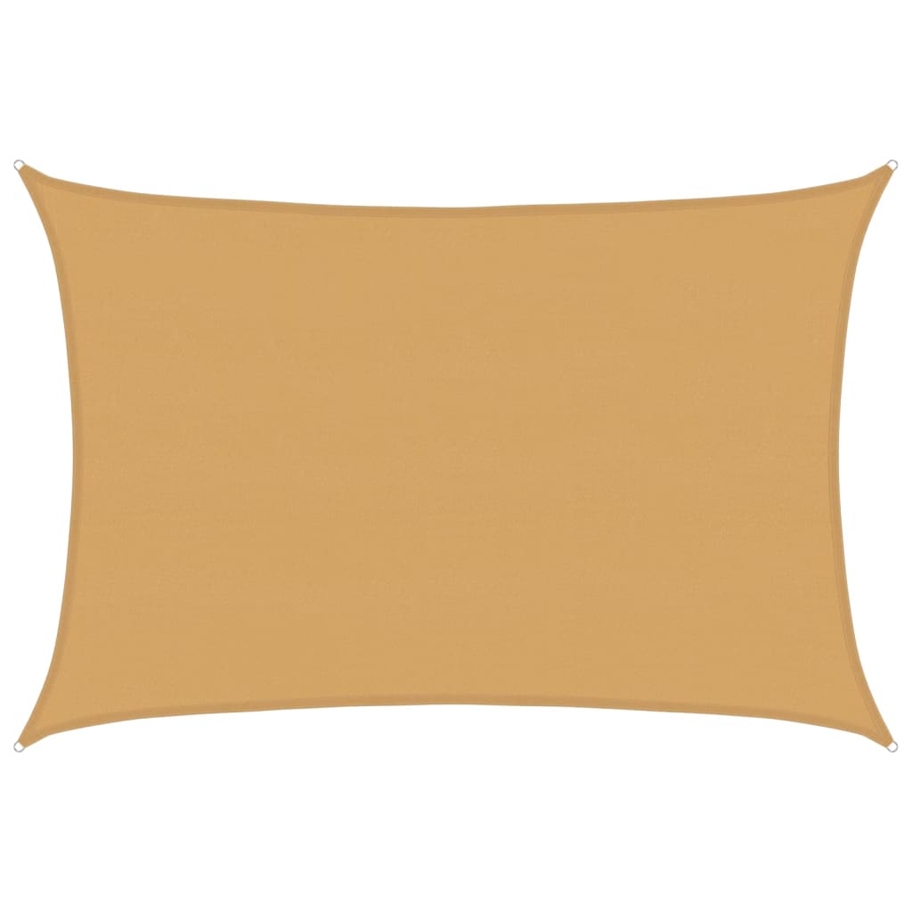 Solseil 160 g/m² rektangulær sand 5x6 m HDPE