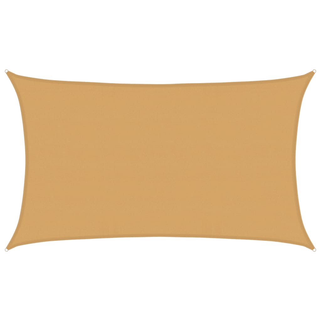 Solseil 160 g/m² rektangulær sand 5x8 m HDPE