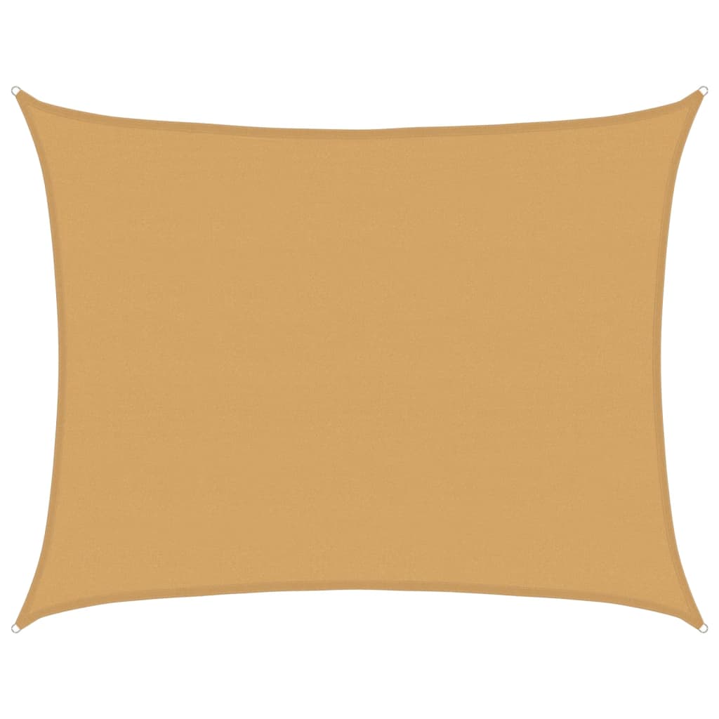 Solseil 160 g/m² rektangulær sand 6x8 m HDPE