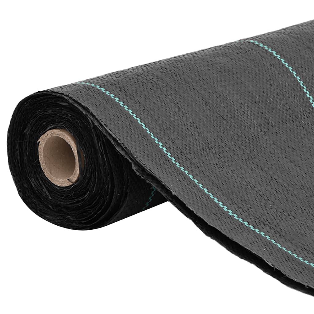 Kontrollmatte for ugress svart 0,5x25 m PP vidaXL