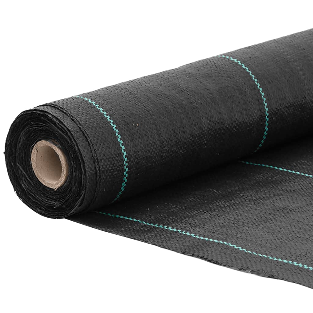 Kontrollmatte for ugress svart 0,5x25 m PP vidaXL