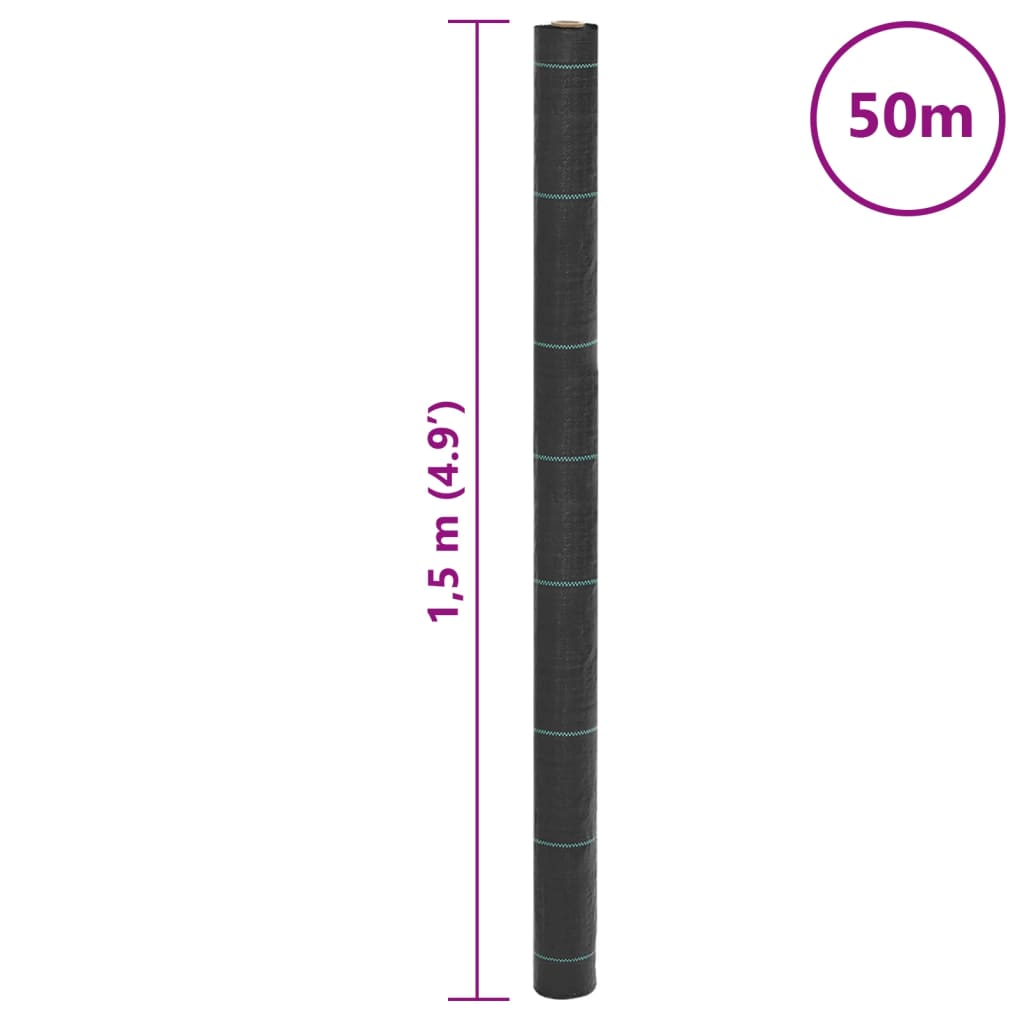 Ugressmembran svart 1,5x50 m PP