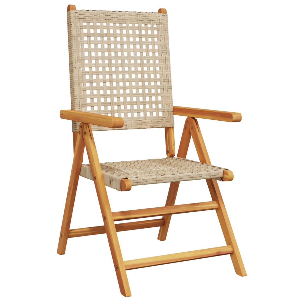 Lenestoler for hage 4 stk beige polyrotting og heltre