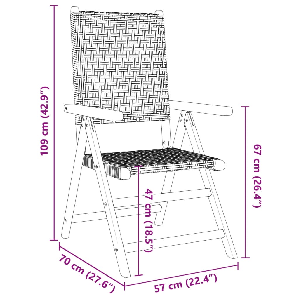 Lenestoler for hage 4 stk beige polyrotting og heltre