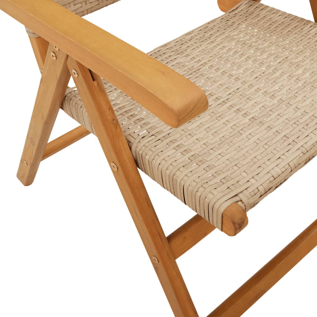 Lenestoler for hage 8 stk beige polyrotting og heltre