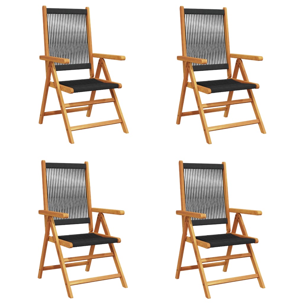 Hagelenestoler 4 stk svart heltre akasie