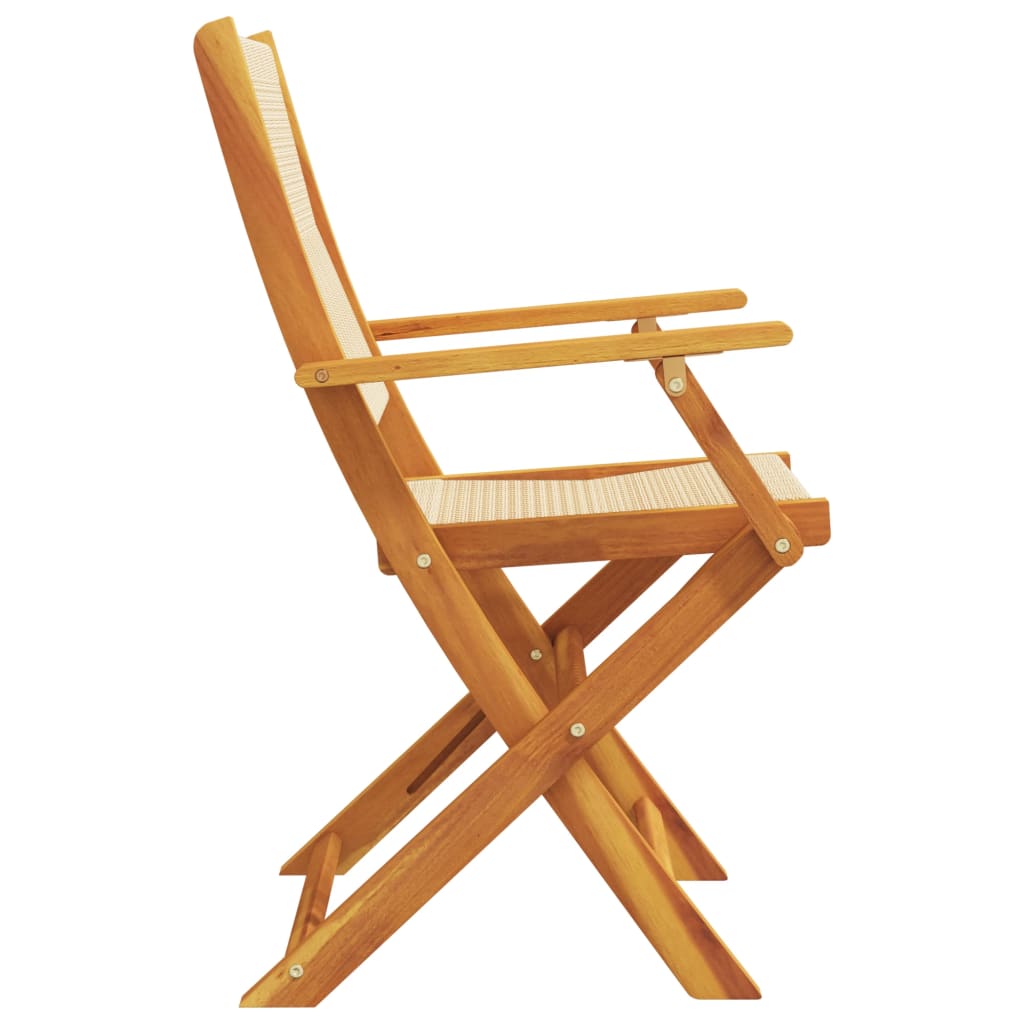Sammenleggbare hagestoler 6 stk beige heltre akasie