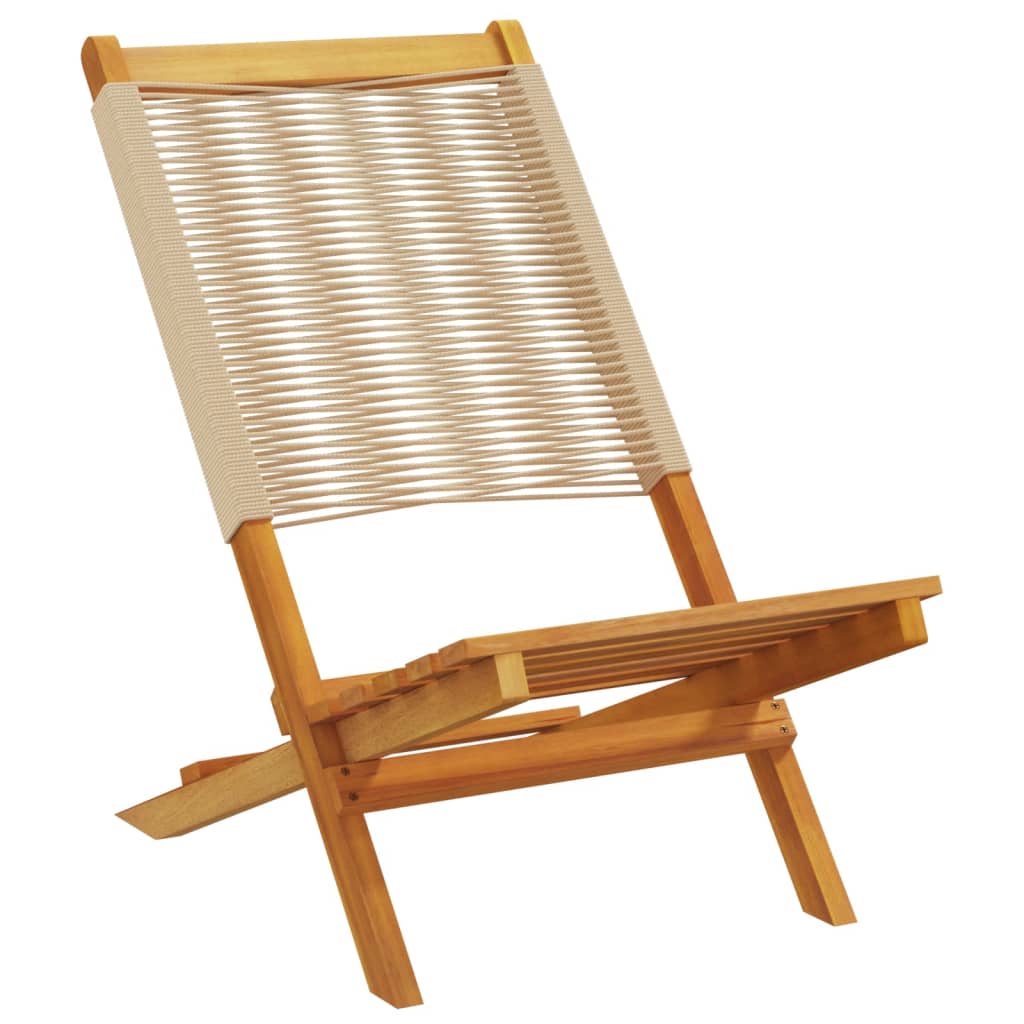 Sammenleggbare hagestoler 6 stk beige heltre akasie