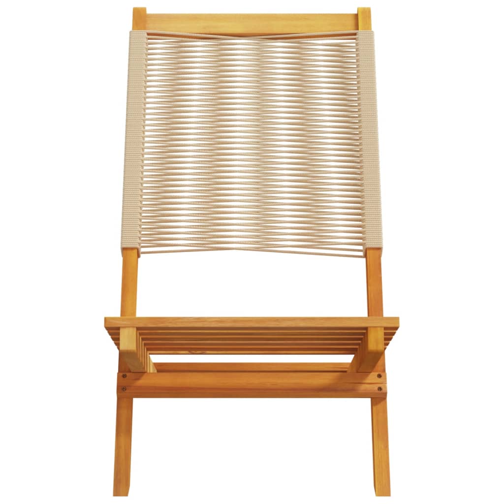 Sammenleggbare hagestoler 6 stk beige heltre akasie