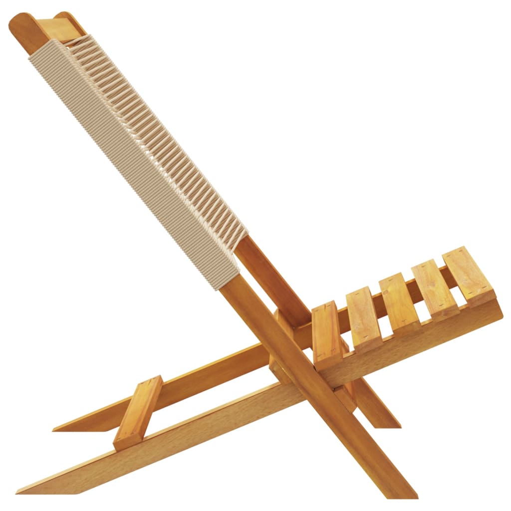 Sammenleggbare hagestoler 6 stk beige heltre akasie