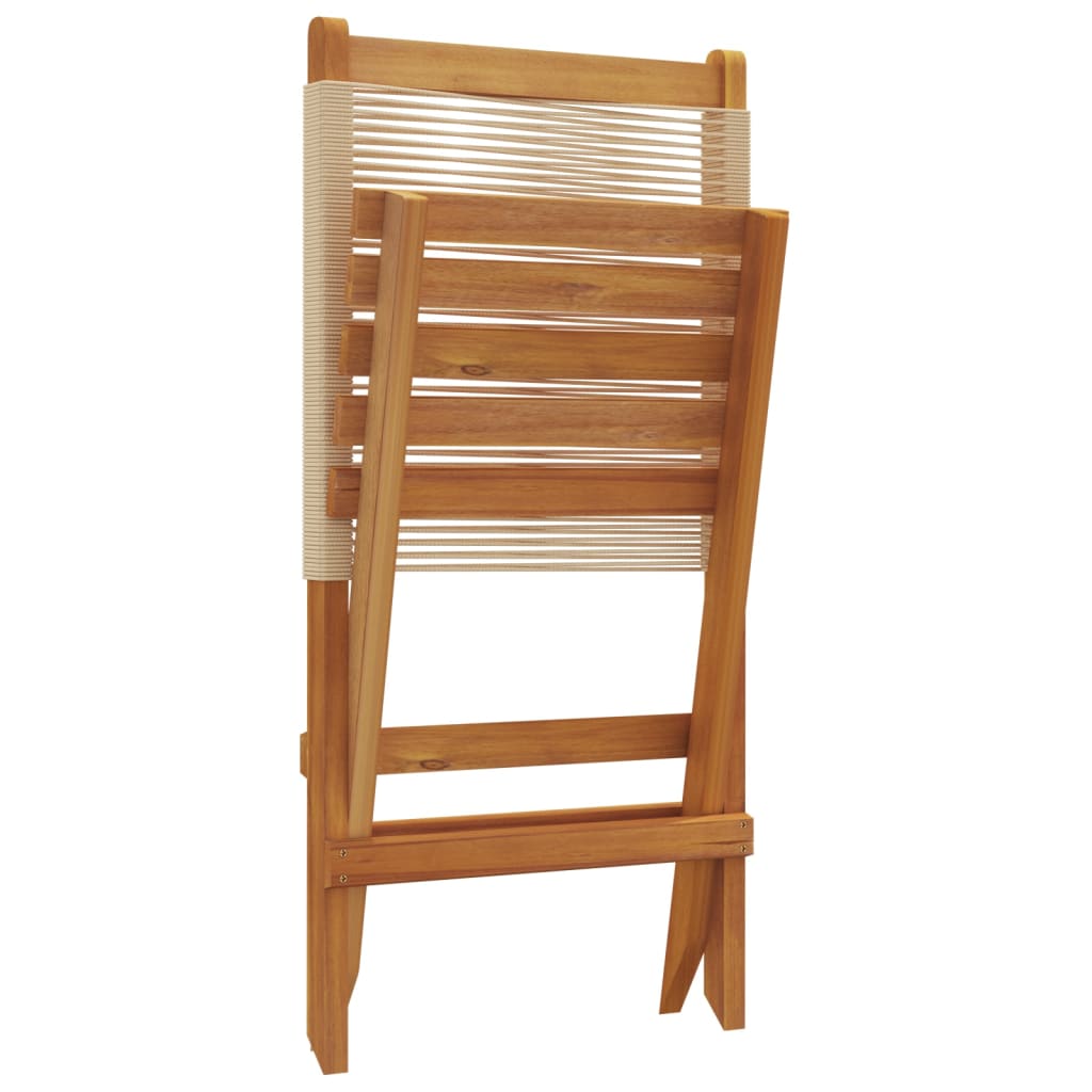 Sammenleggbare hagestoler 6 stk beige heltre akasie