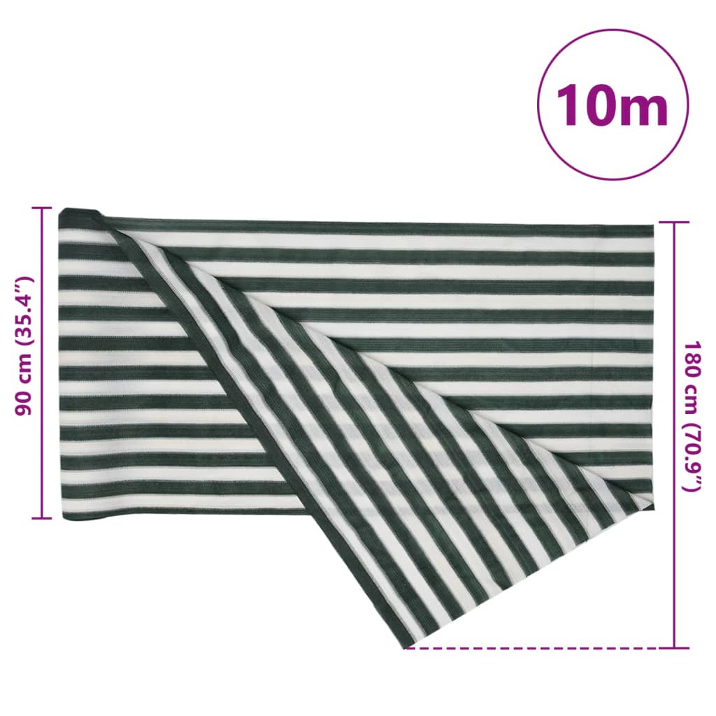 Skjermnett grønn og hvit 1,8x10 m HDPE 75 g/m²