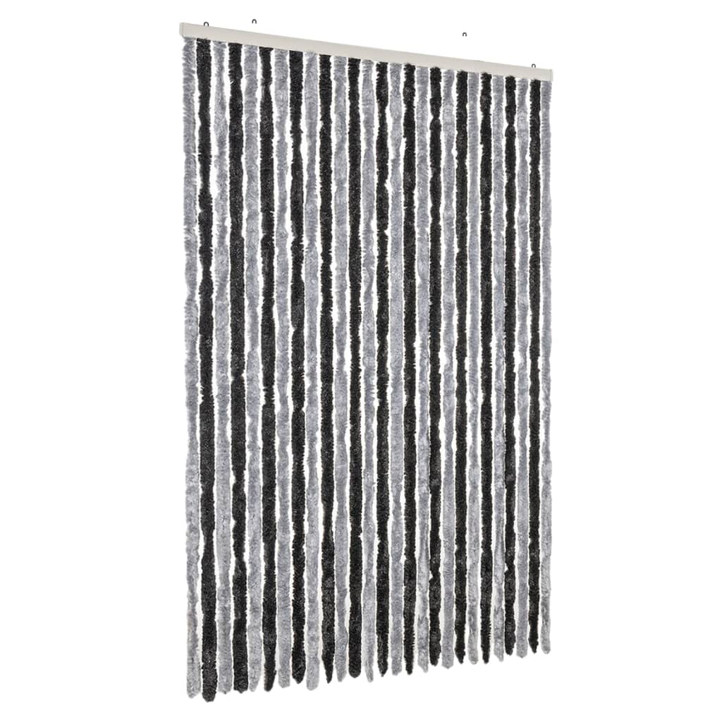 Fluegardin grå og svart 118x220 cm chenille